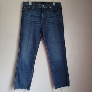 Black Orchid Bardot Straight Fray Jeans Dark Wash Denim Sz 32